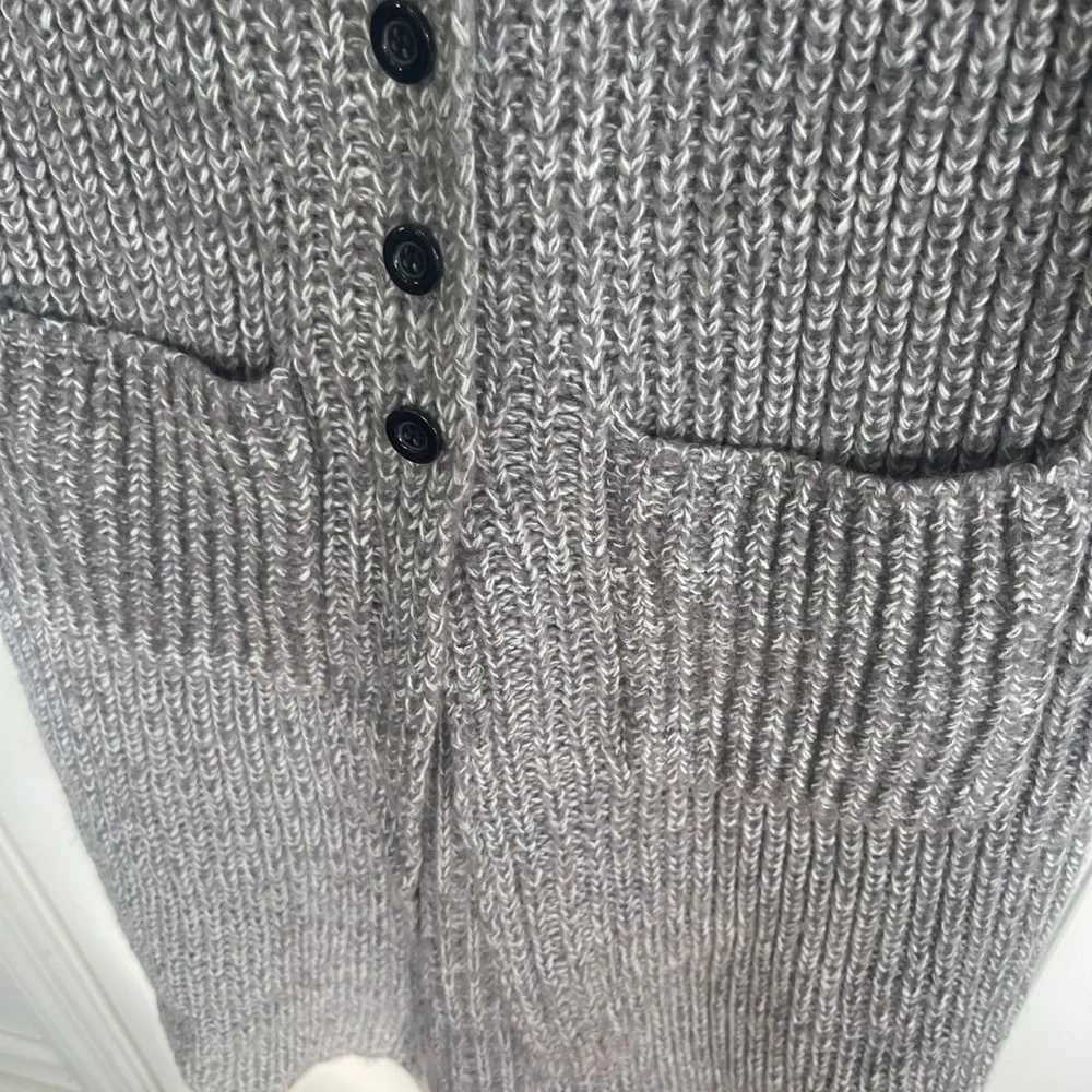 KUBITU Gray Chunky Knit Long Sweater Women’s Large (runs small!) Boho Indie - Picture 7 of 9